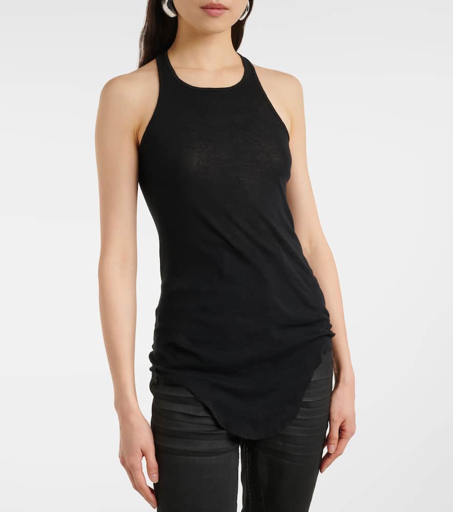 Ribbed-knit cotton tank top