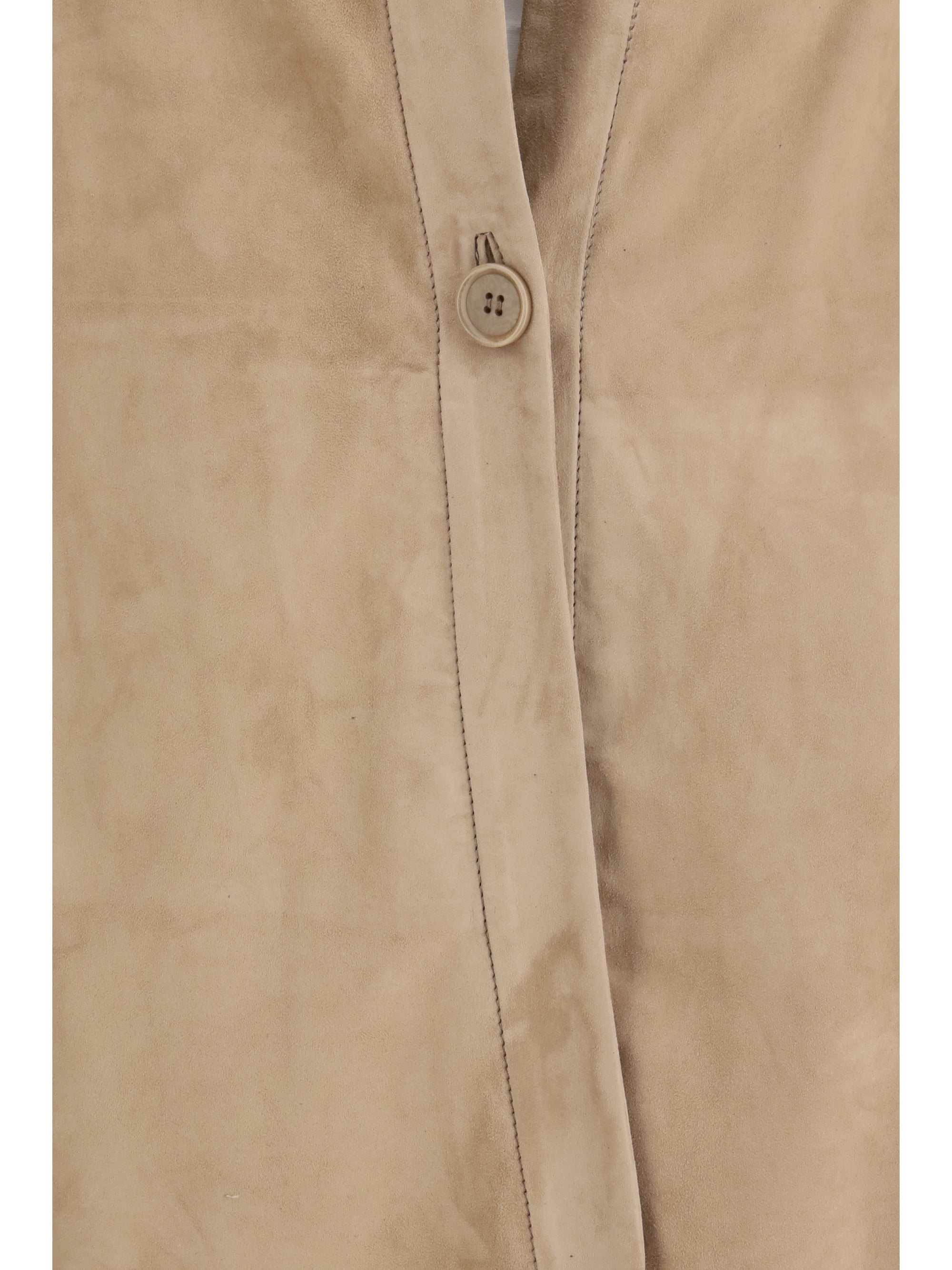 Lambskin Suede Shirt — Beige