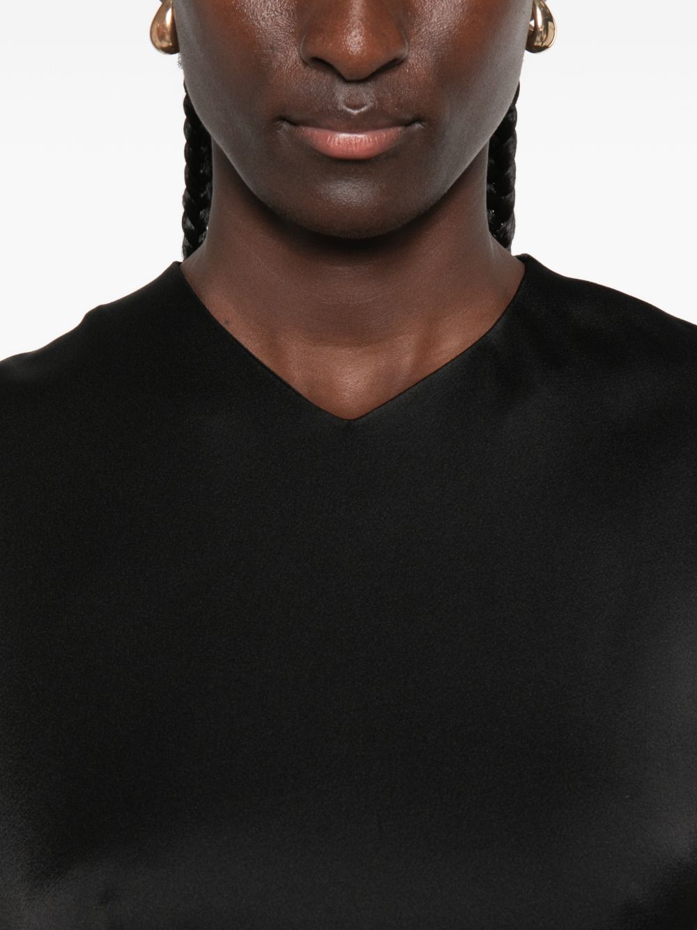 Asymmetrical Viscose Dress — Black
