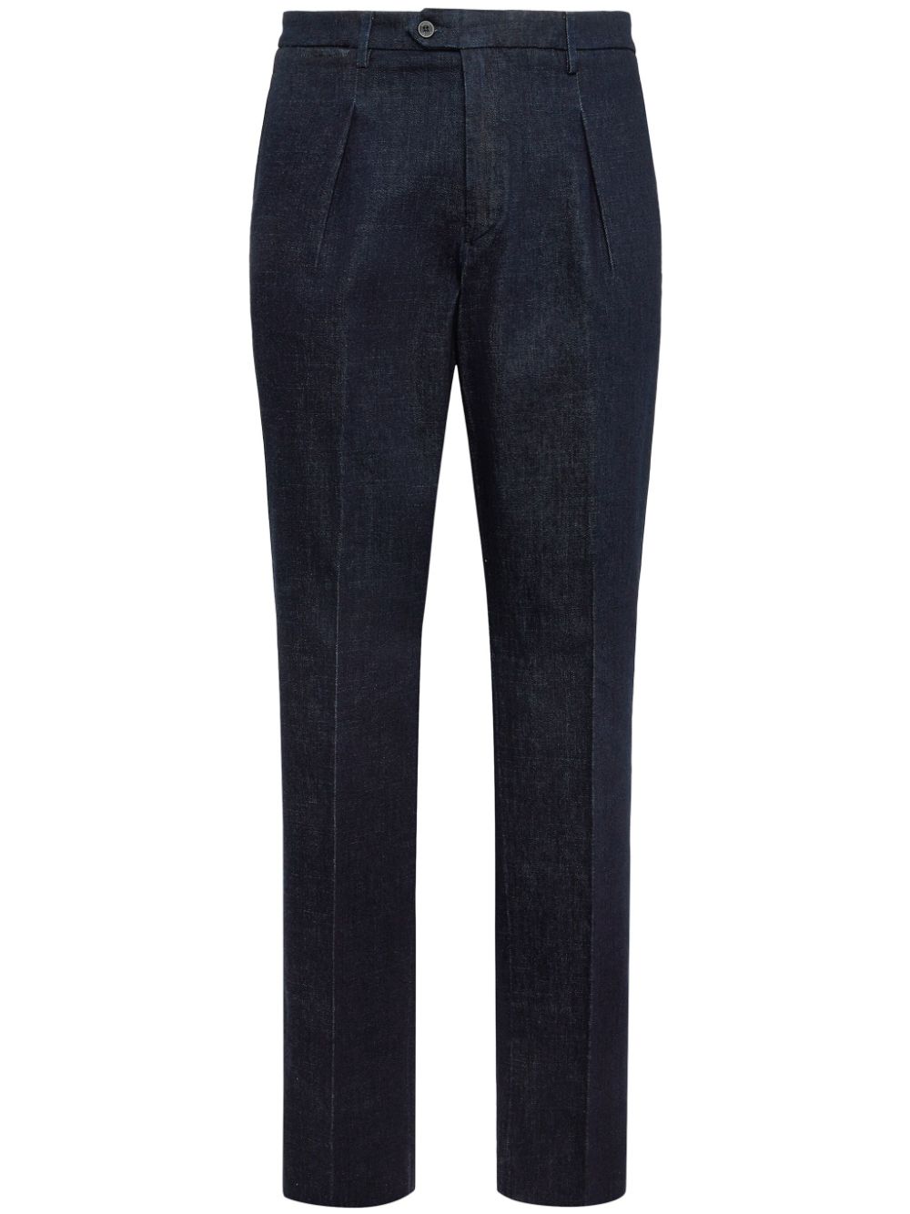 Pleat-detailing tapered trousers - Blue