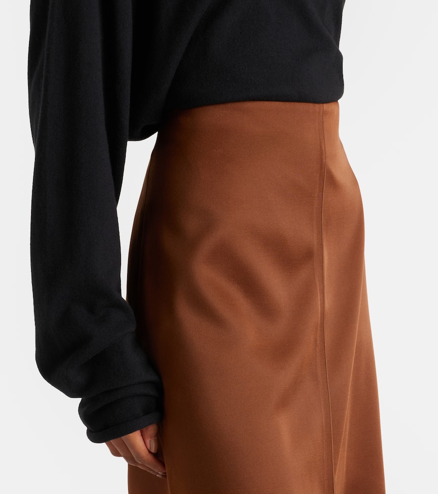 Shiny Statement high-rise duchesse pencil skirt