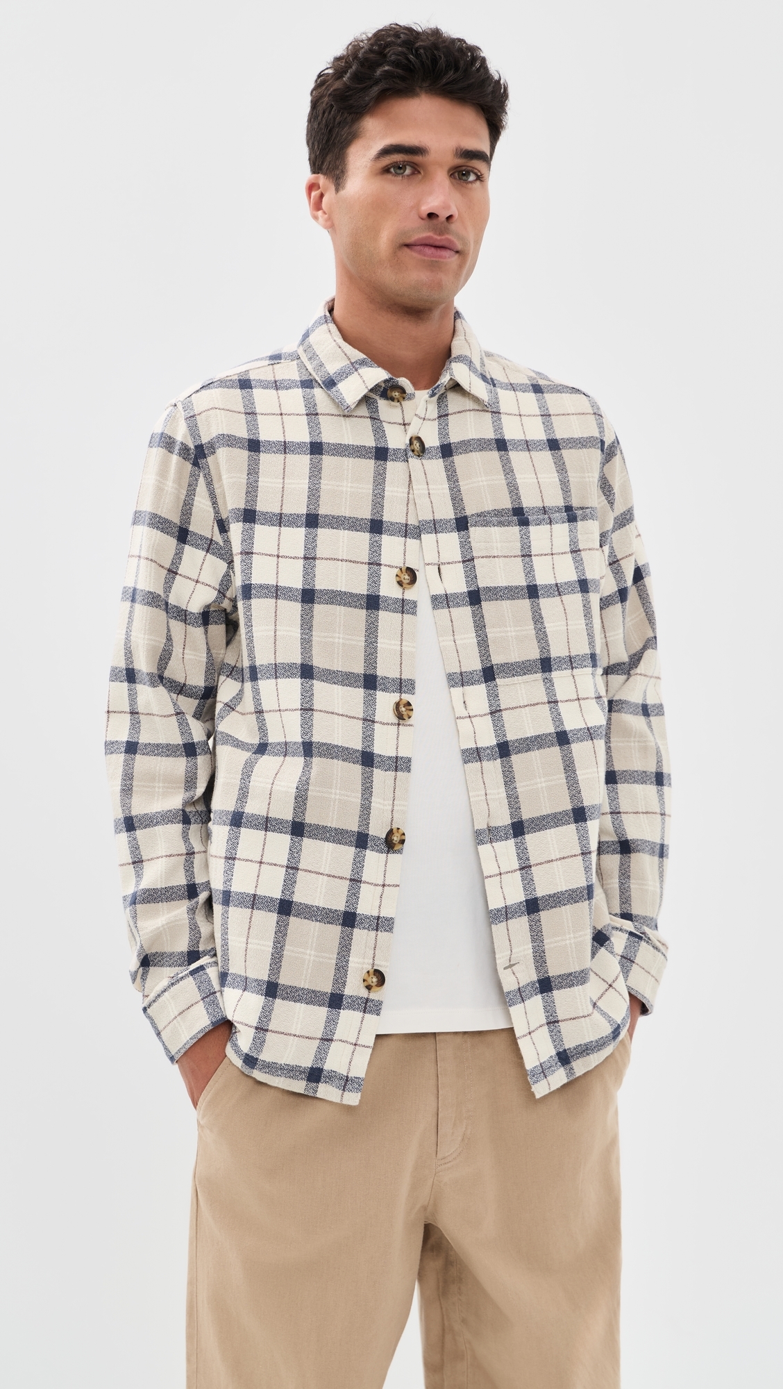 Vennel Textured Tartan Overshirt Oban Mist Tartan