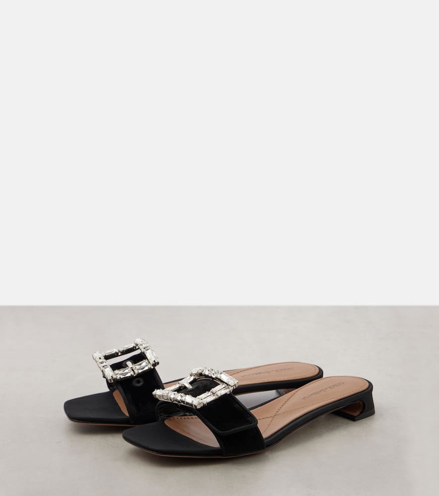 Dolce & Gabbana Embellished velvet slides