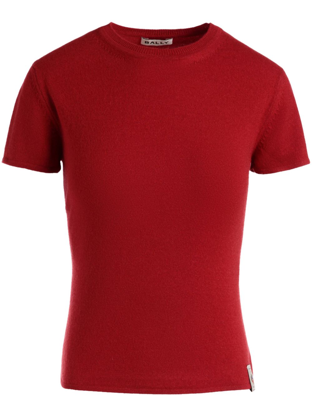 Logo-patch cashmere T-shirt - Red