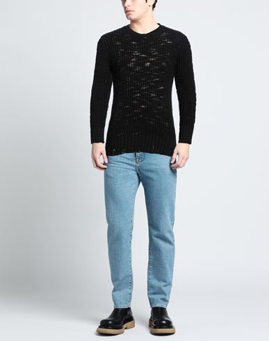 Man Sweater Black Size 40 Wool