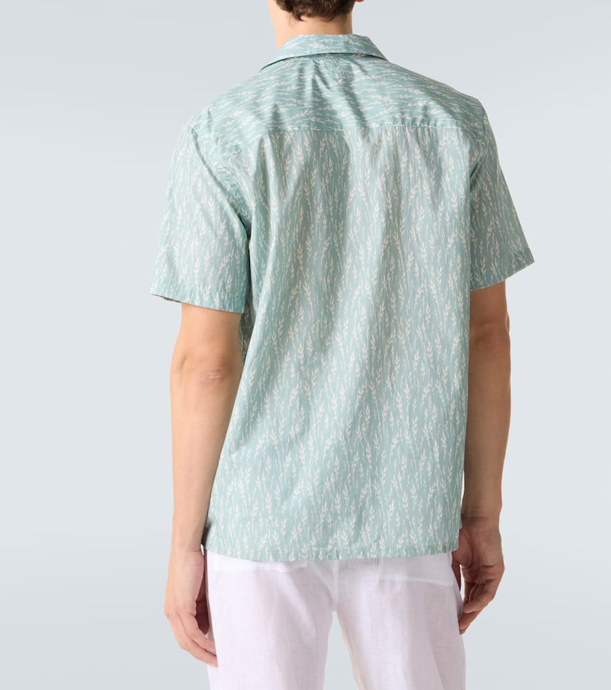 Printed cotton-blend bowling shirt
