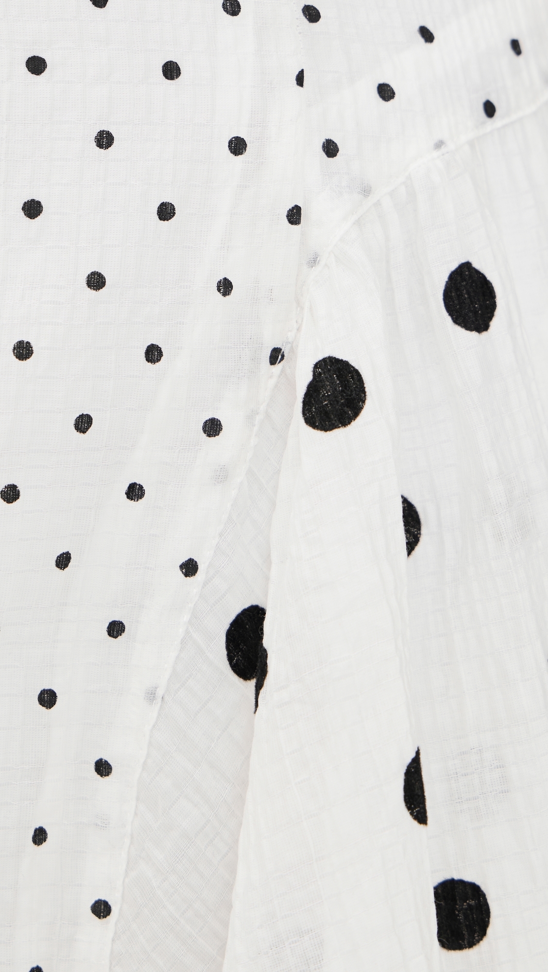 Polka-Dot Mix Gathered Hip Mini Dress White