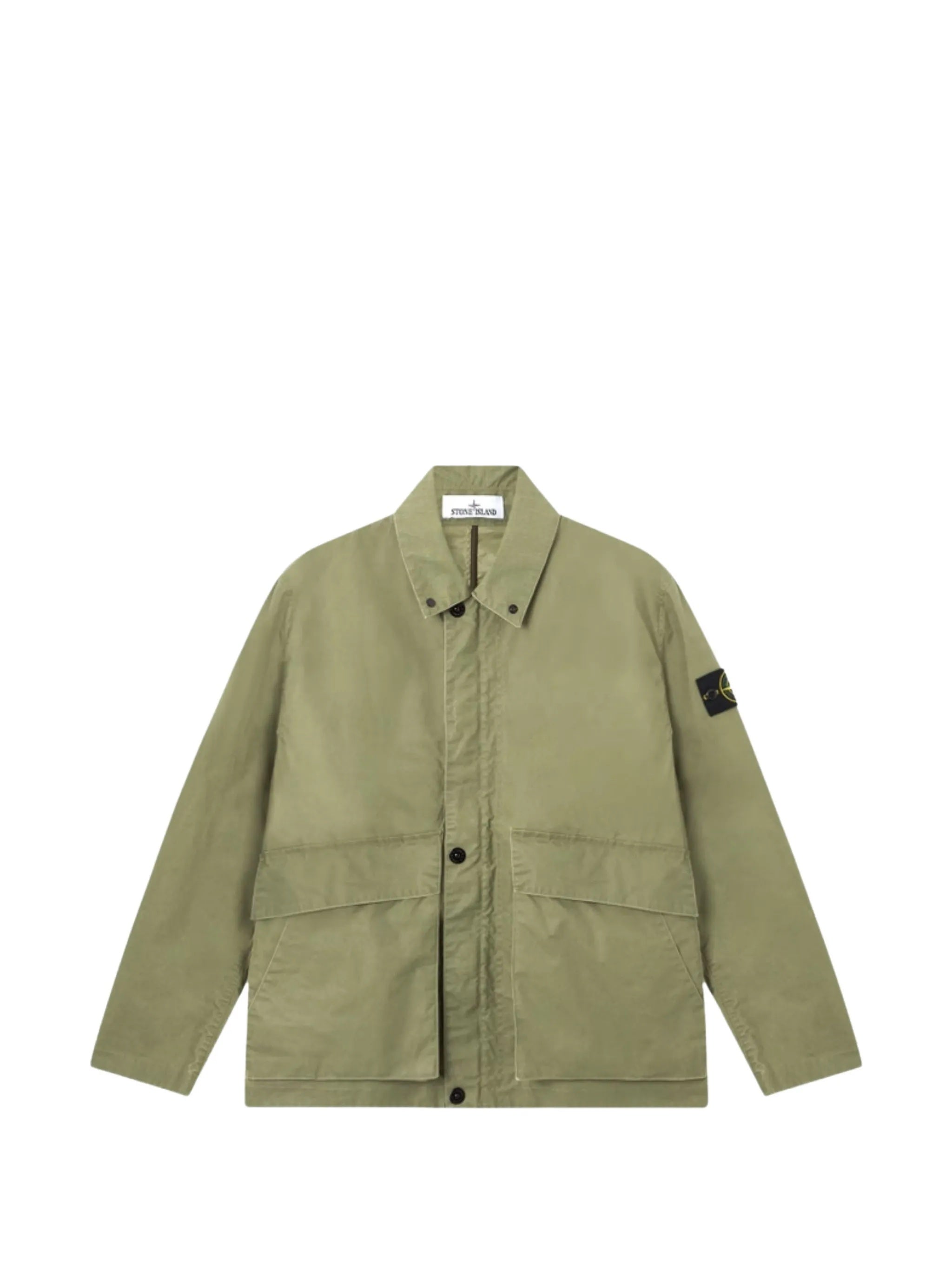 Stand-Collar Zip Jacket with Snap-Placket Pockets
