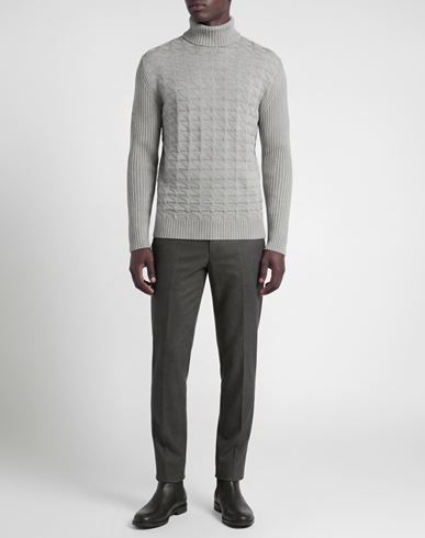 Man Turtleneck Grey Size XXL Merino Wool, Acrylic