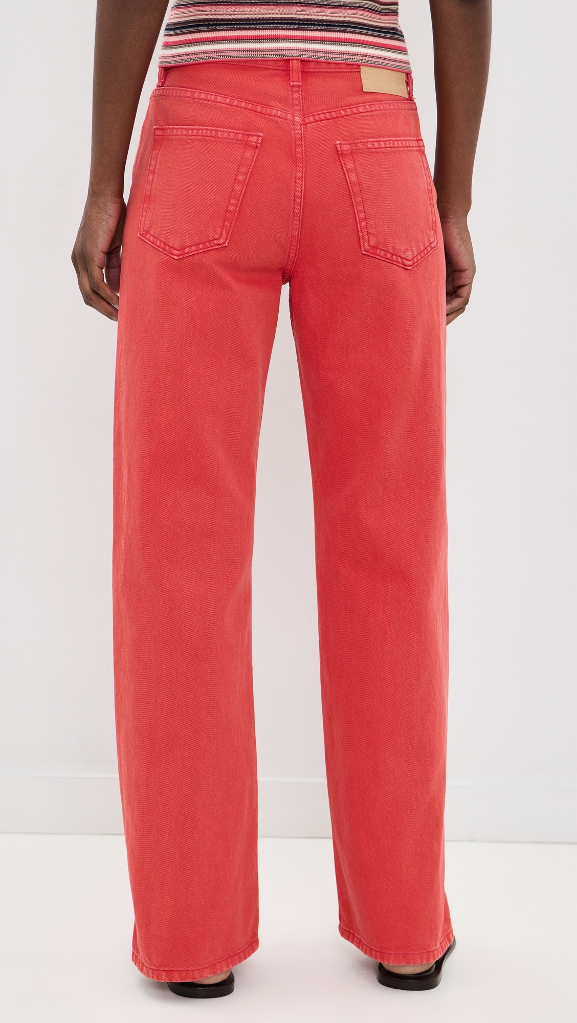 Charlot Split Hem Jeans Faded Tomato Overdye