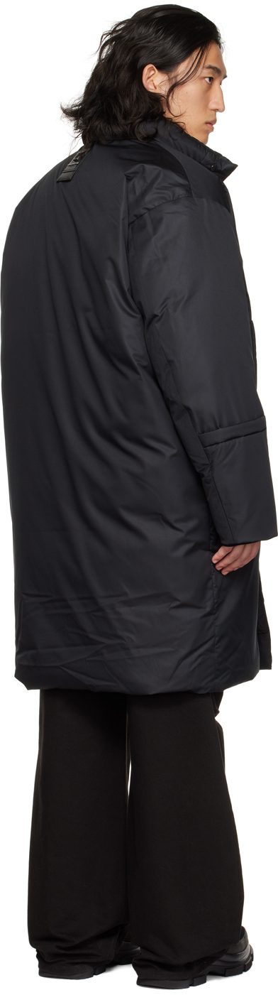 Black stand collar down coat