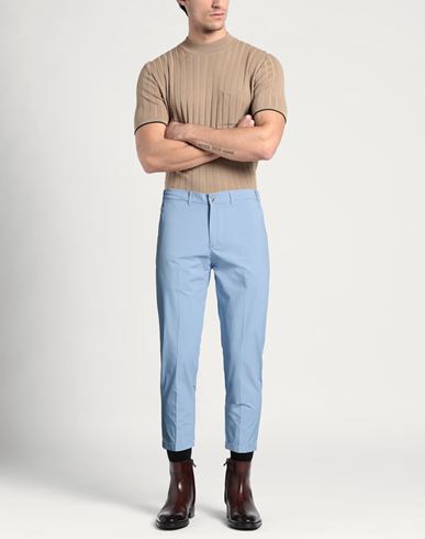 Man Pants Sky blue Size 32 Cotton, Elastane