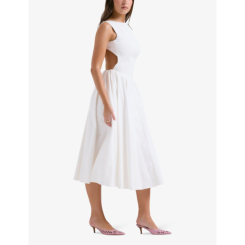 Cindy Cut-out Woven Midi Dress