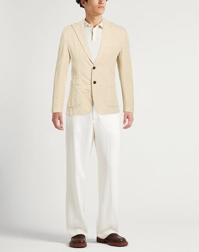 Man Blazer Beige Size 40 Cotton, Linen, Lyocell, Elastane