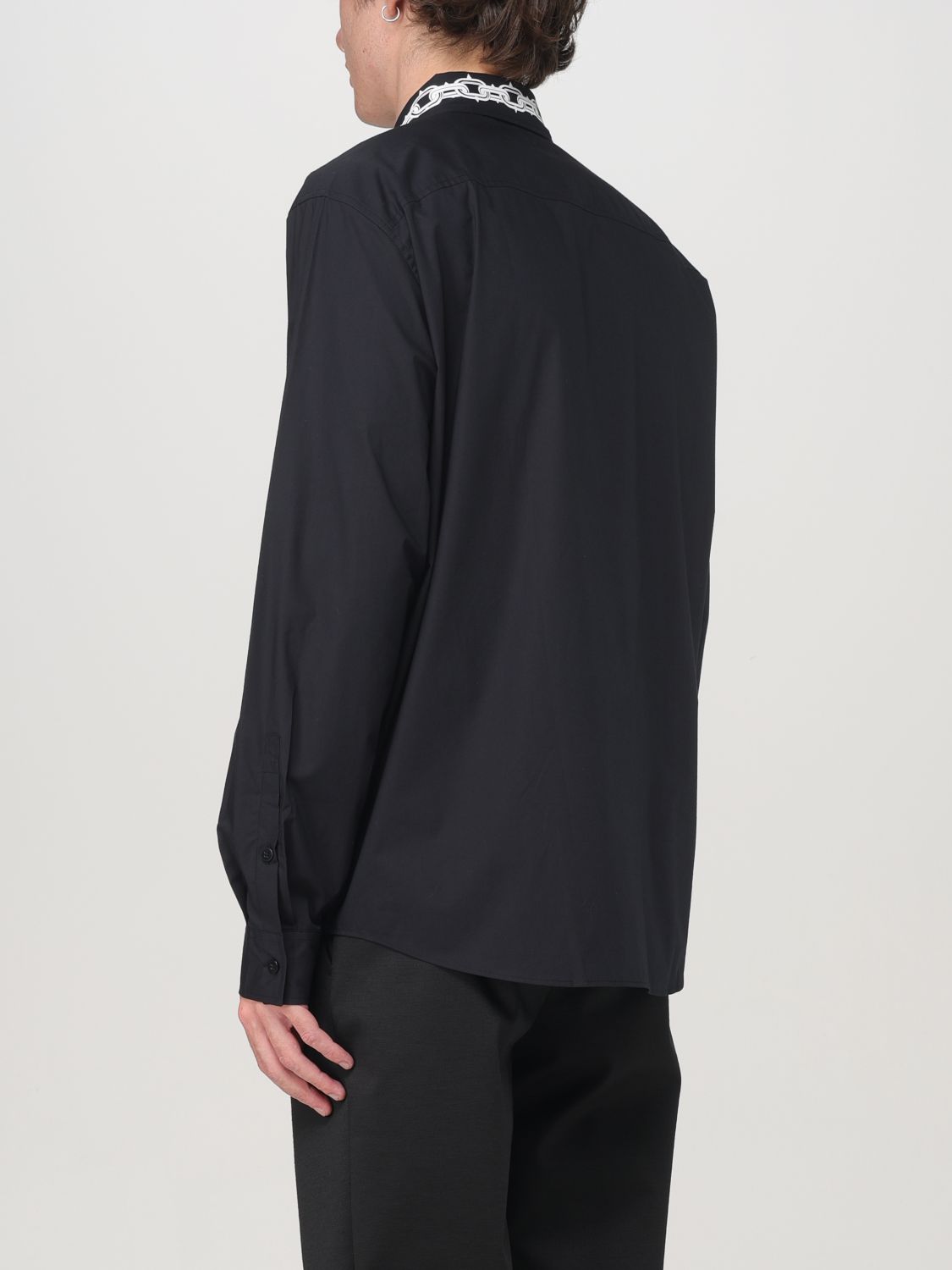 Logo-print cotton shirt - Black