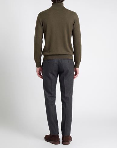 Man Turtleneck Military green Size 38 Virgin Wool