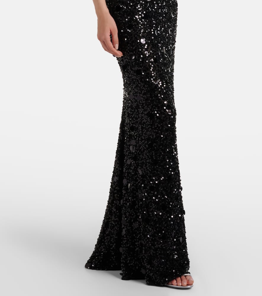 Sequined halterneck gown