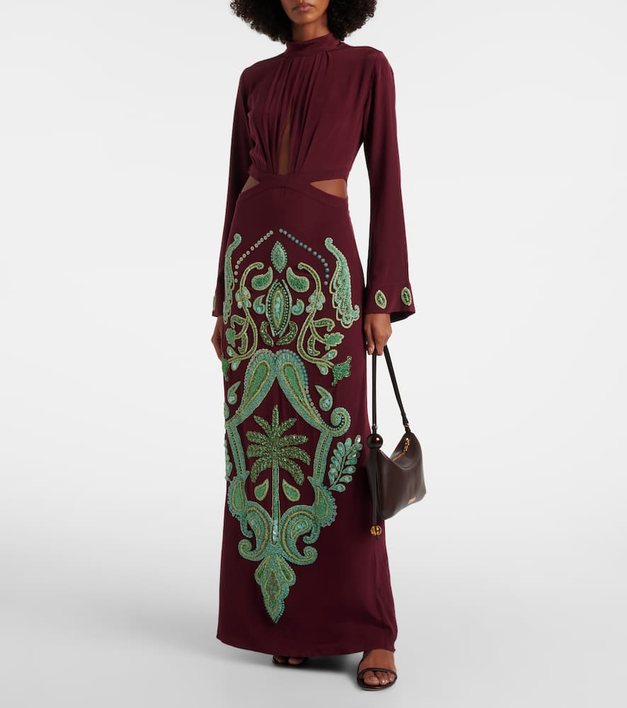 Aurora Magica beaded silk gown