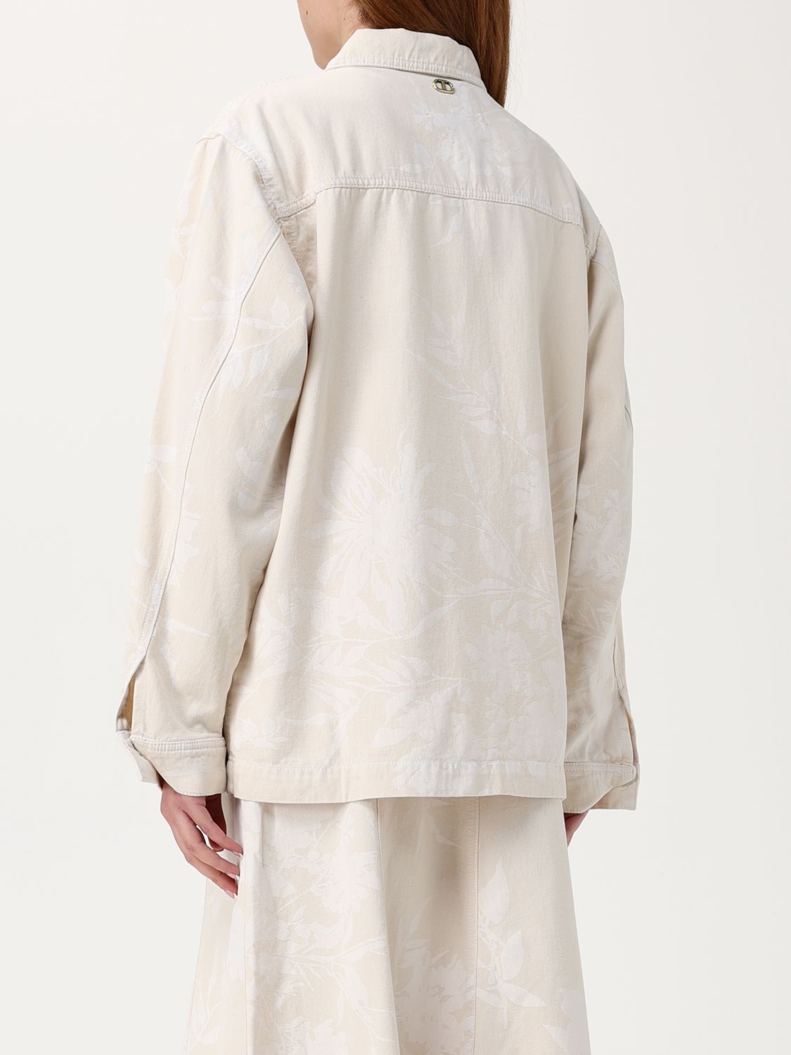TWINSET floral-jacquard shirt jacket - White