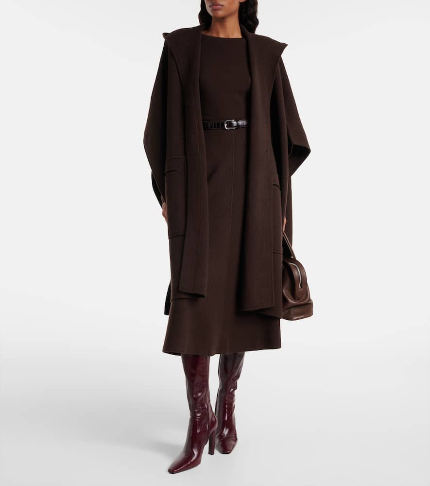 Wool and cashmere midi skirt