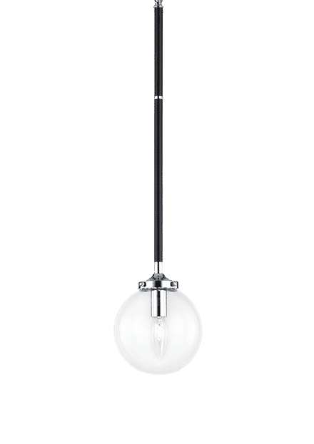 Black & Chrome One Light Pendant from the Particles Collection