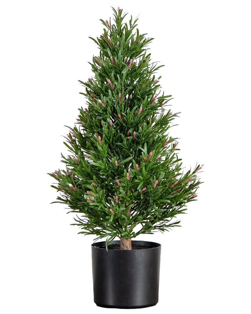 2ft Indoor/Outdoor UV-Resistant Artificial Rosemary Cone Topiary Tree