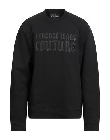 Man Sweatshirt Black Size L Cotton, Elastane