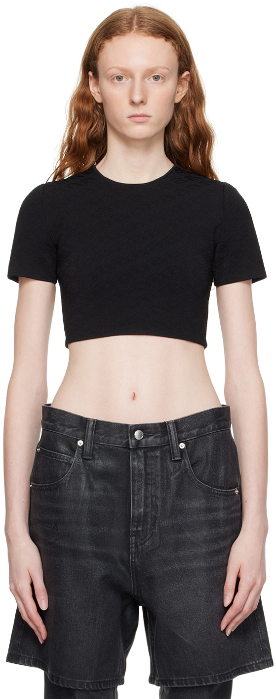 Black cropped t-shirt