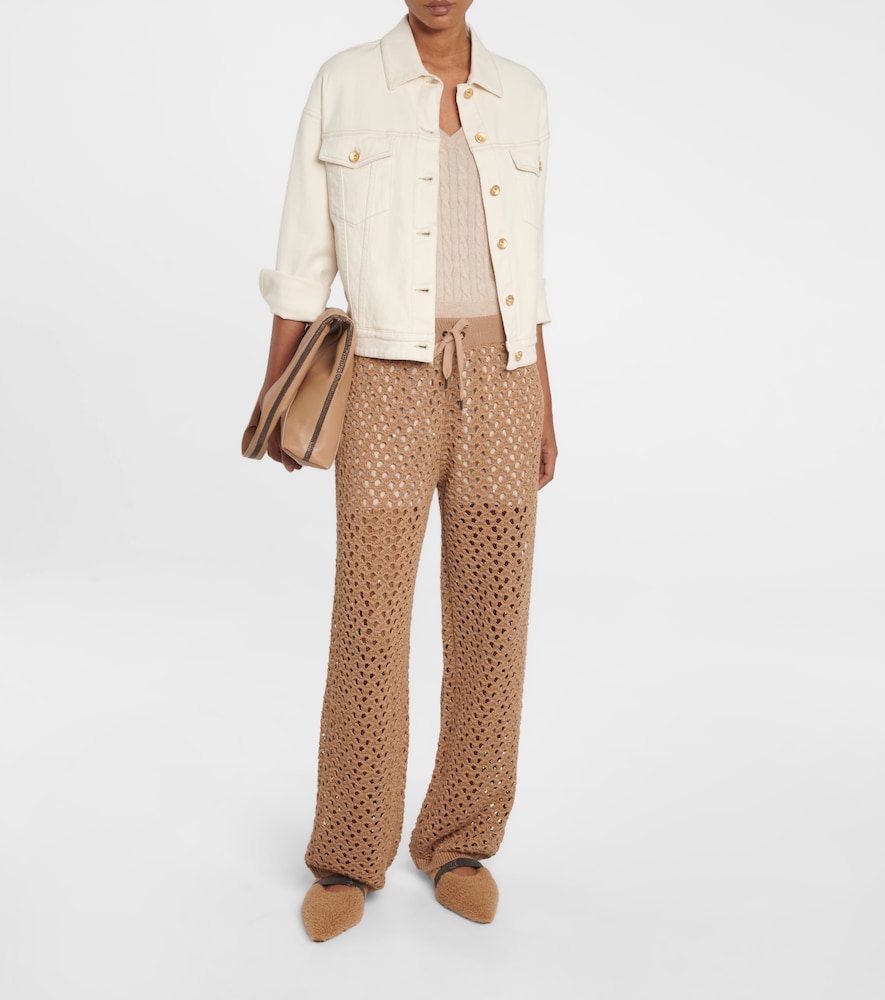 Cotton, linen and silk sweatpants
