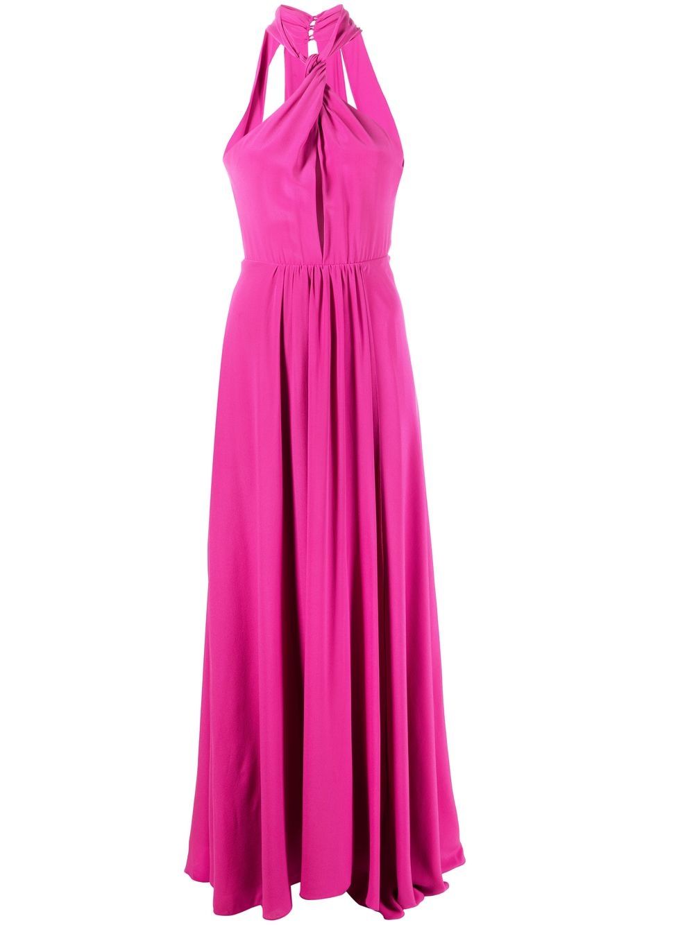 Long cut-out silk dress - Pink