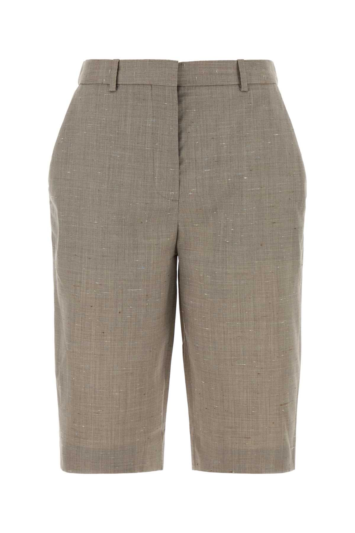 Beigemelange Bermuda Shorts — Beige