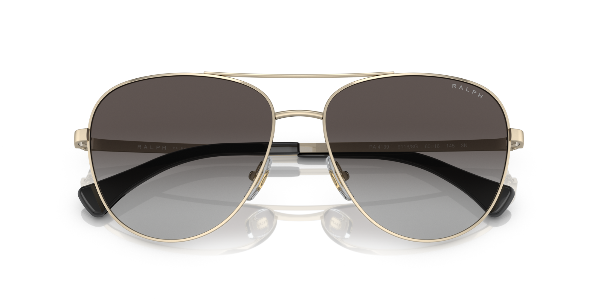 Ralph Lauren Woman Ralph Lauren RA4139 91168G Sunglasses Metal Gold clear Grey Pilot Shaded