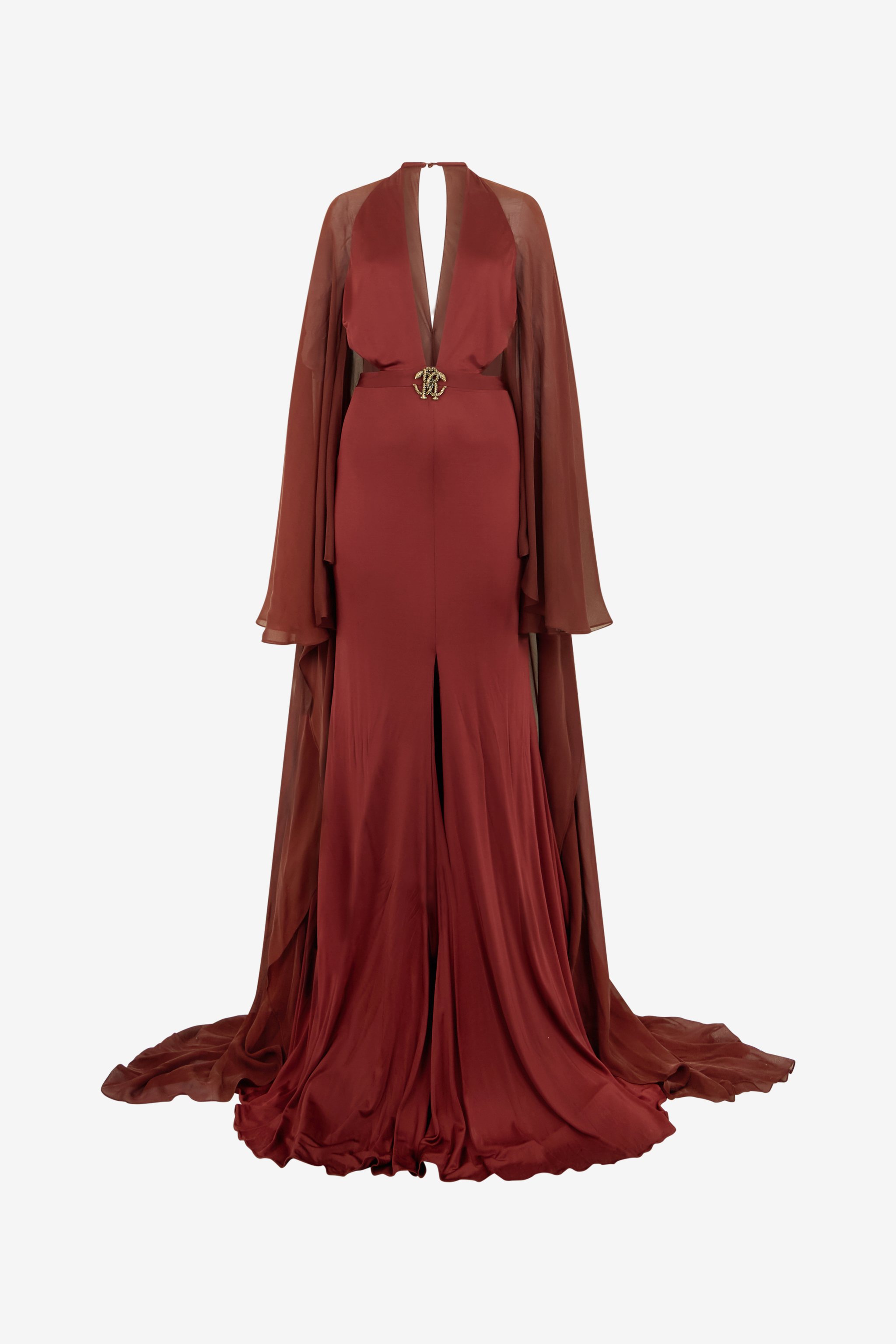 Burgundy Silk Maxi Dress