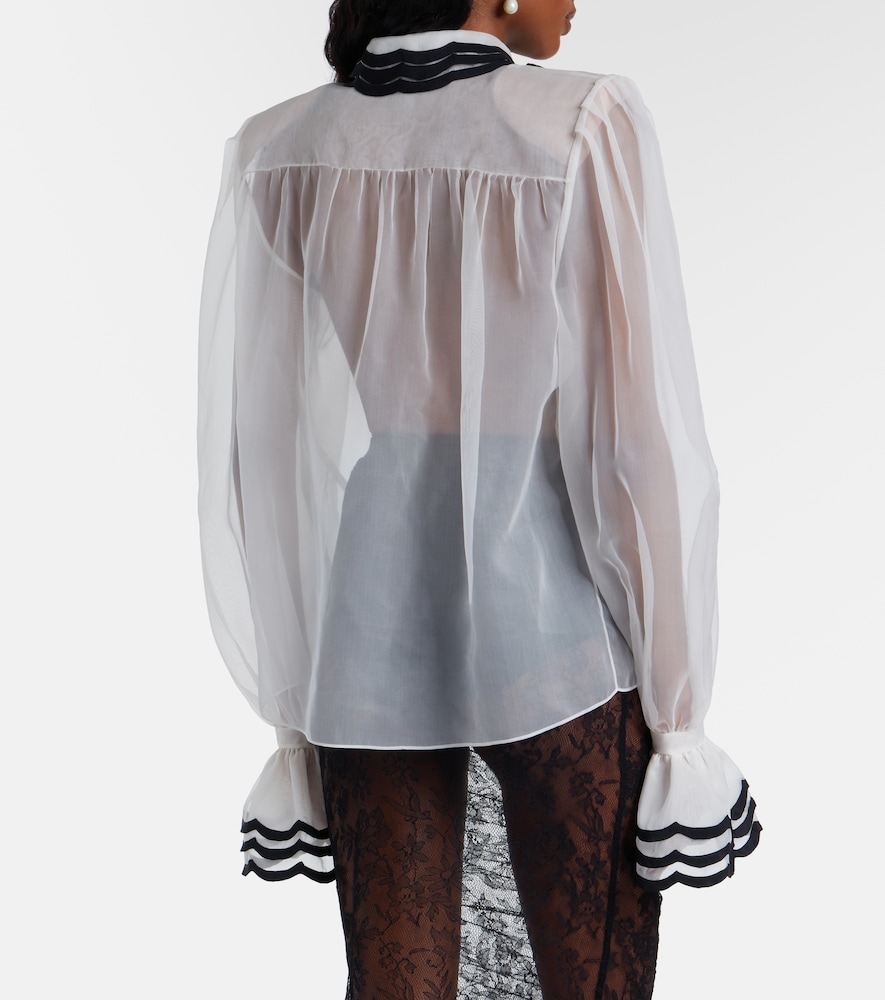 Sheer silk organza blouse