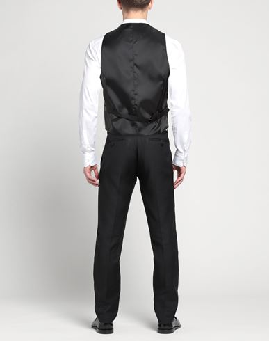Man Tailored Vest Black Size 44 Polyester
