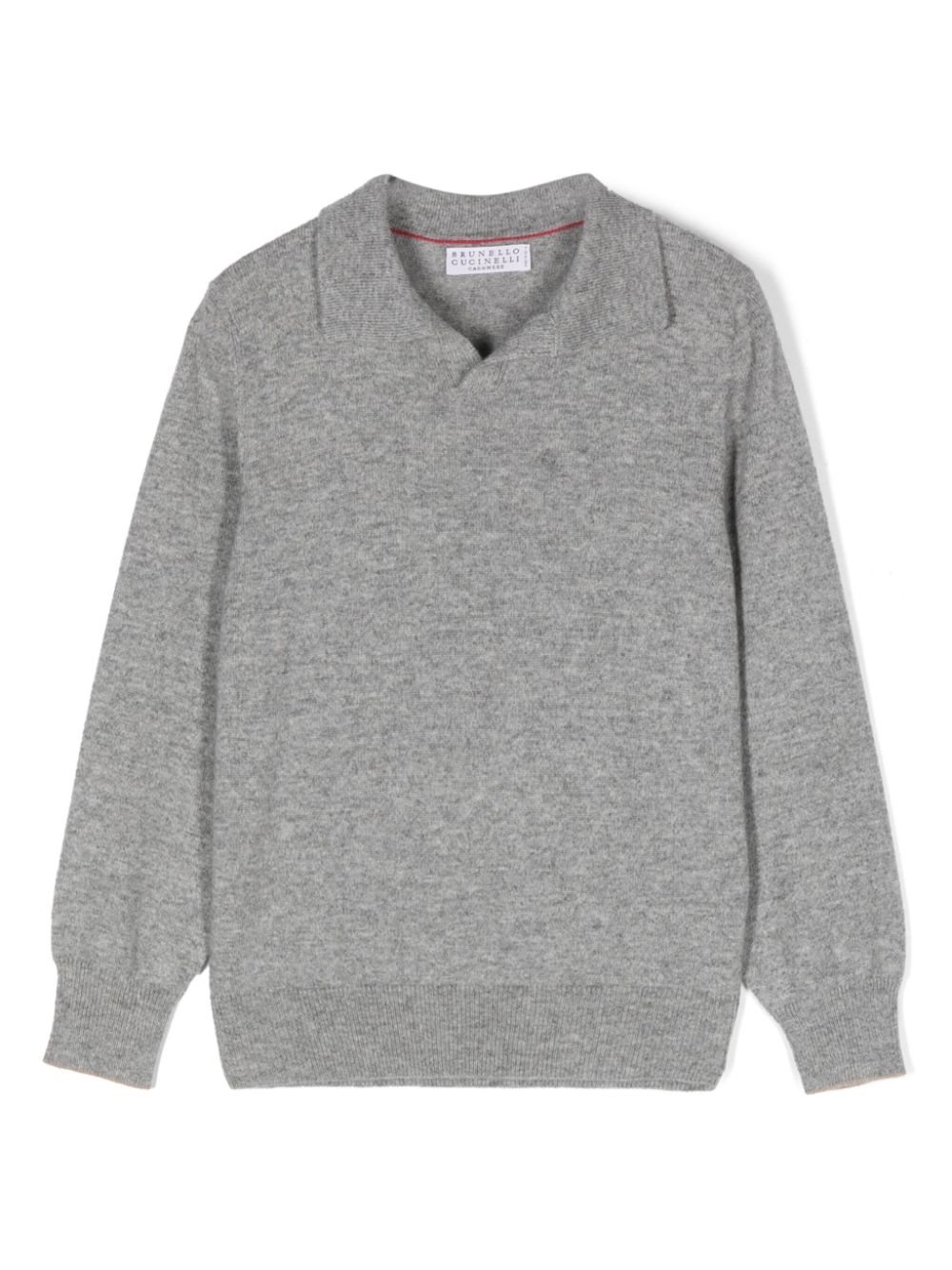 Fine-knit polo shirt - Grey