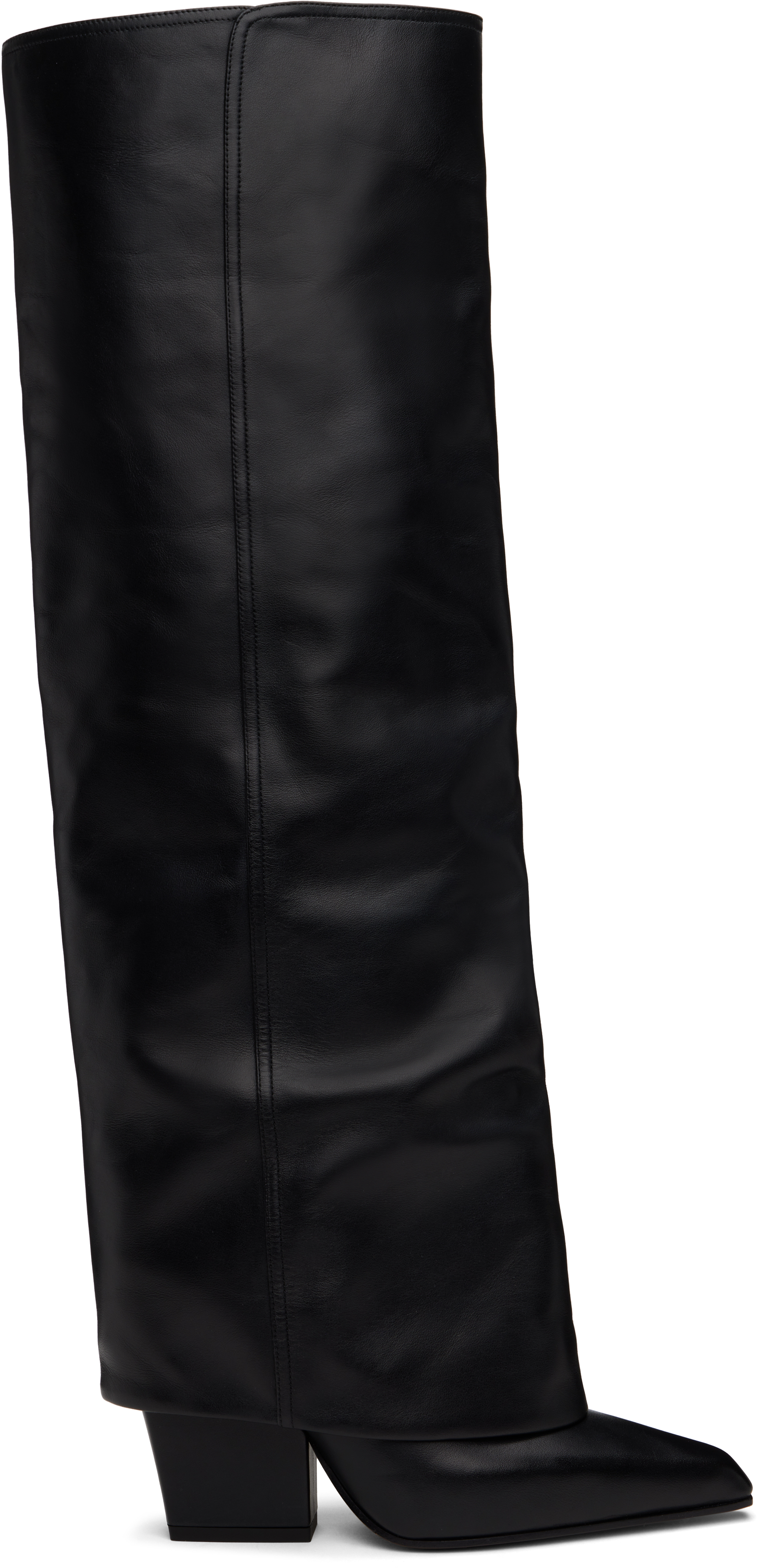 Paris Texas Black Jane Fold Over Tall Boots