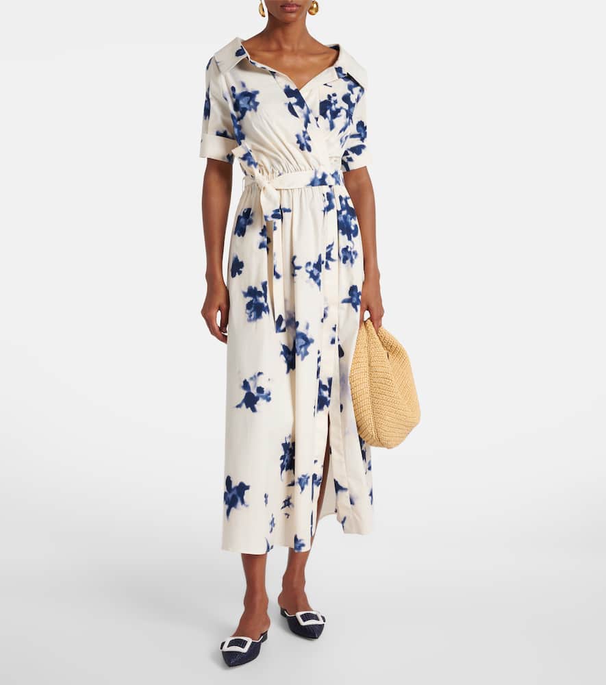 Lydia floral cotton-blend midi dress