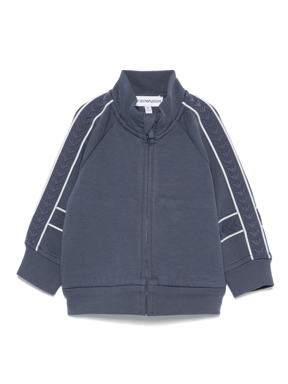 Embossed-logo zip-up sweatshirt - Blue