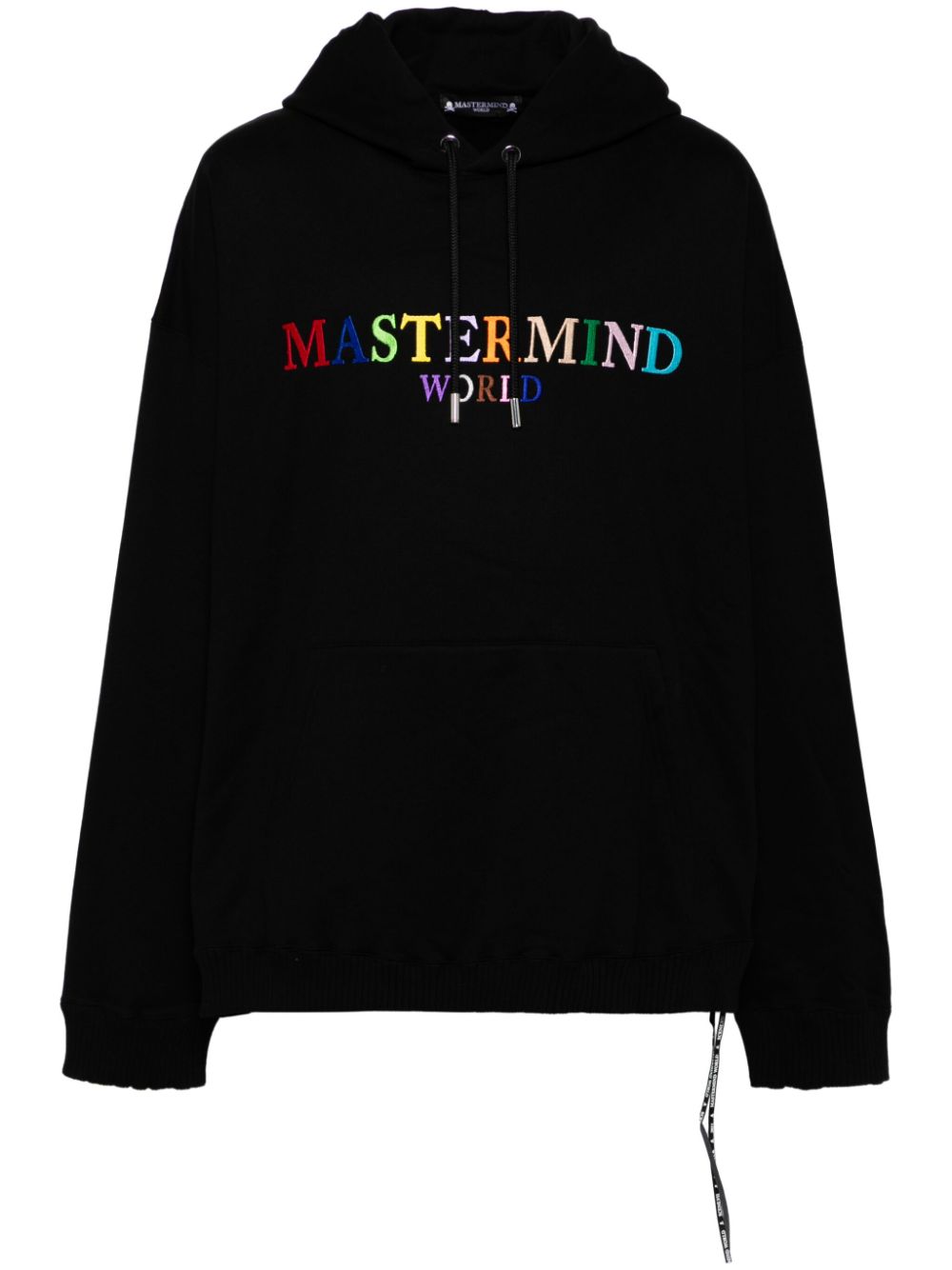 Logo-embroidered hoodie - Black