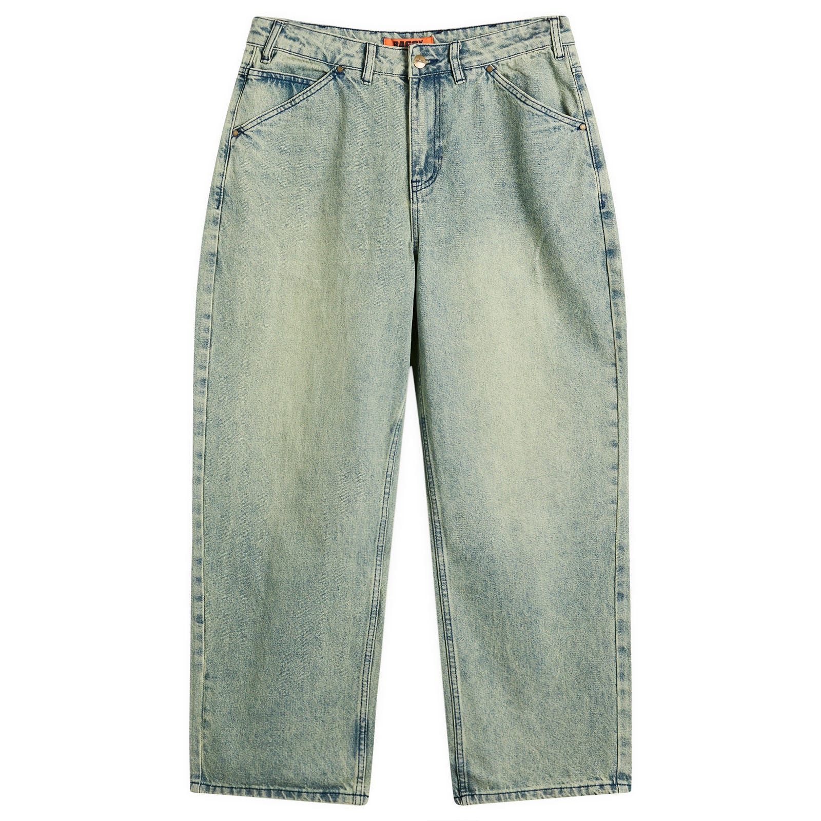 Men's Trim Baggy Denim Jeans Sunfade Blue