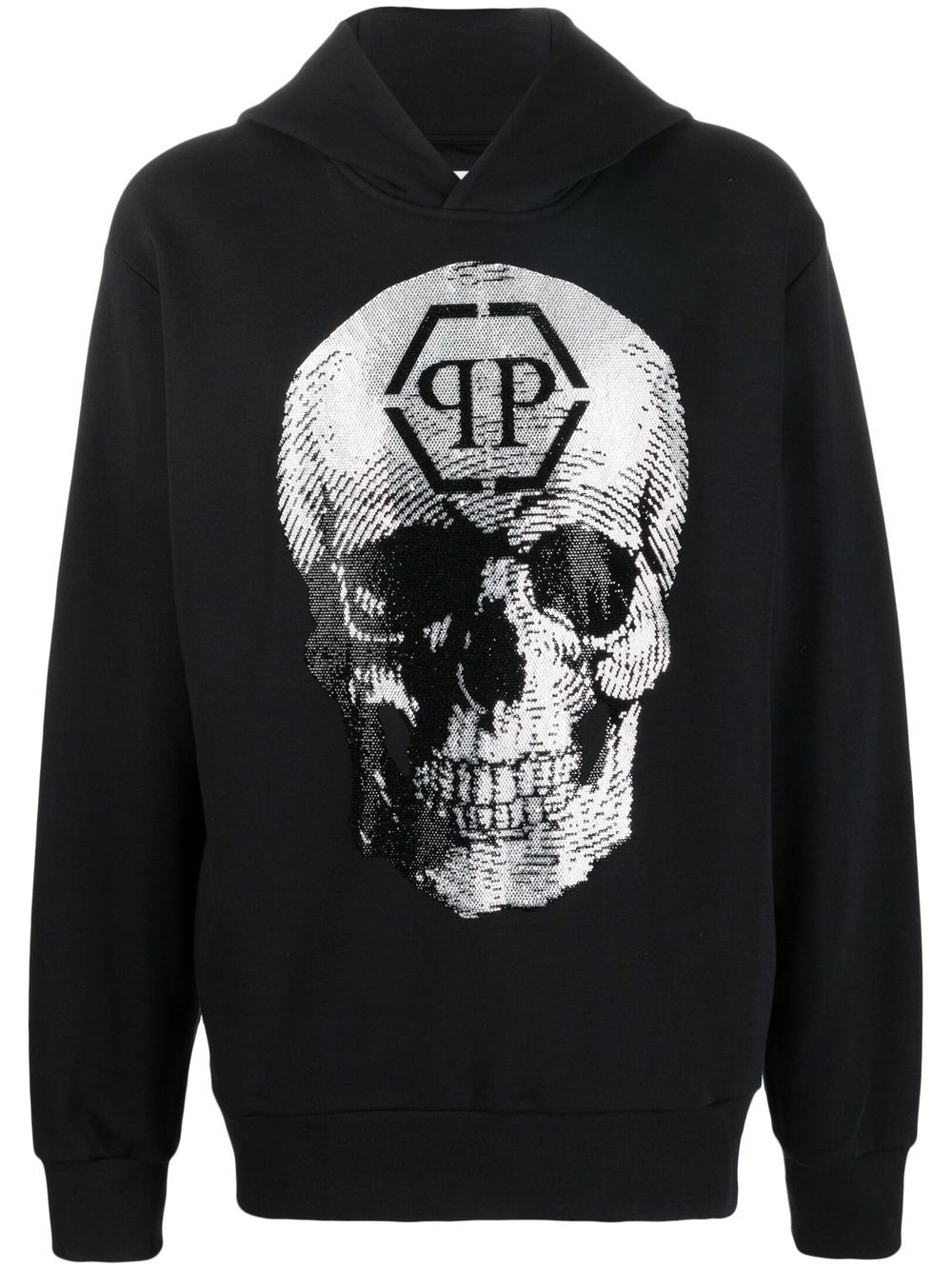 Skull logo-print hoodie - Black