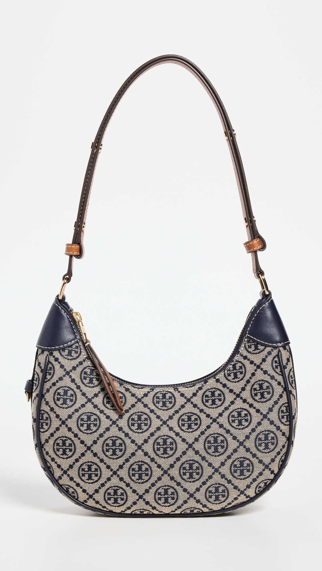 T Monogram Crescent Bag Tory Navy One Size