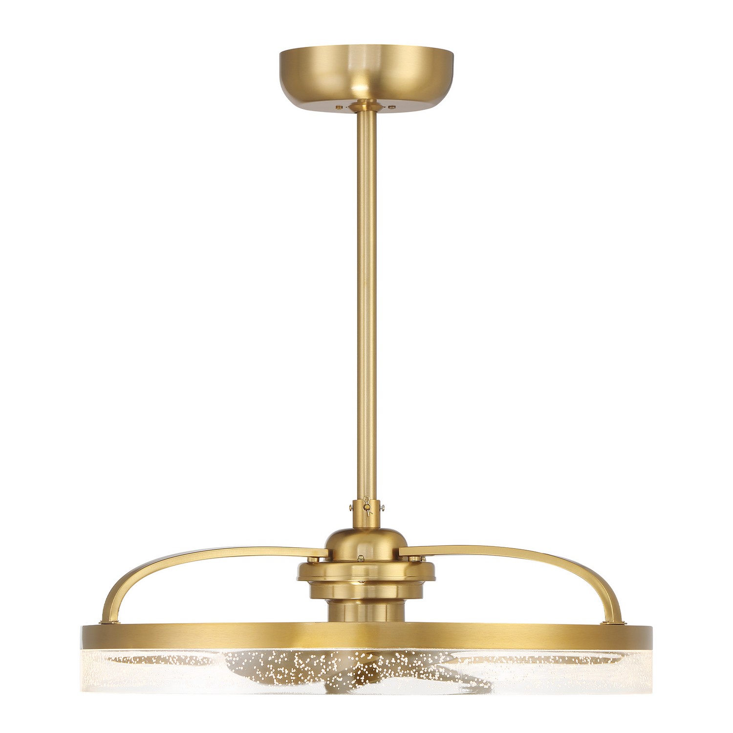 Warm Brass LED Fan D'Lier from the Lyria Collection