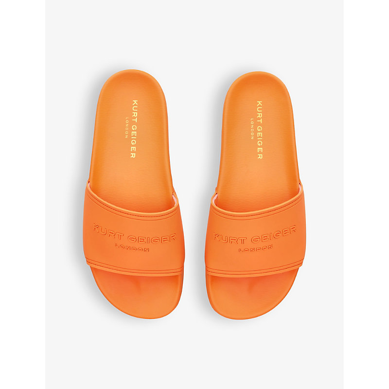Mens Orange Kgl Branded Textile Pool Sliders