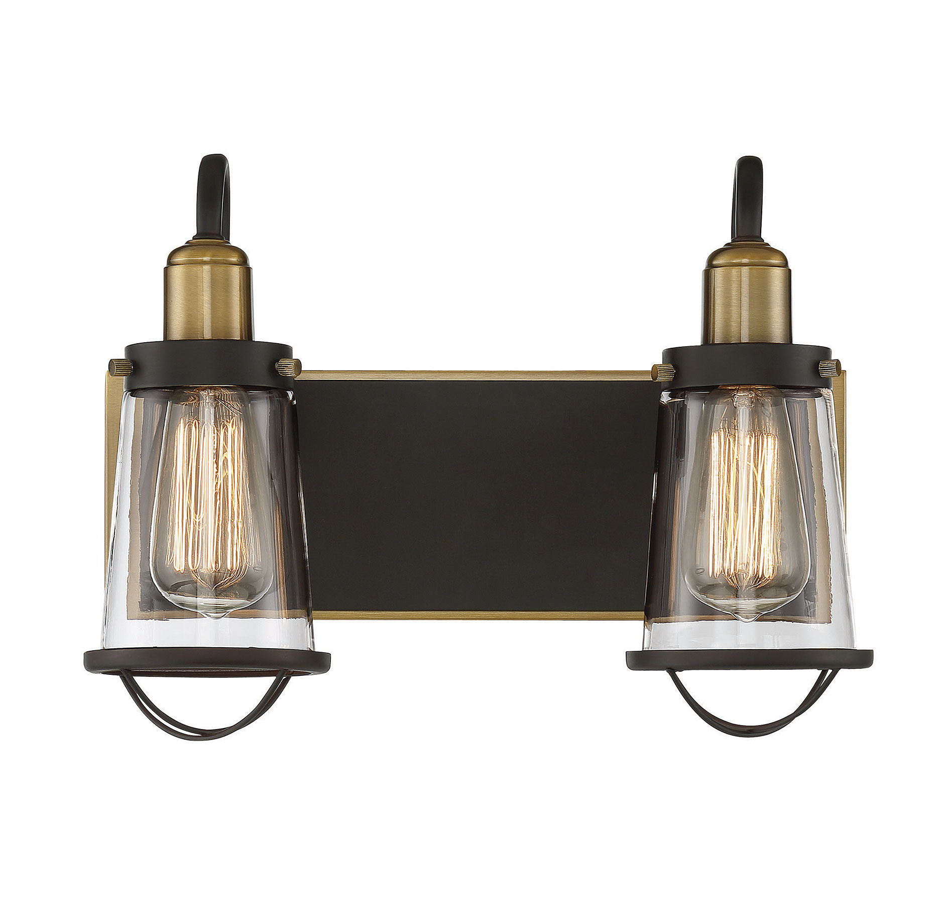 Savoy House Lansing 2-Light Bathroom Vanity Light in English Bronze & Warm Bras