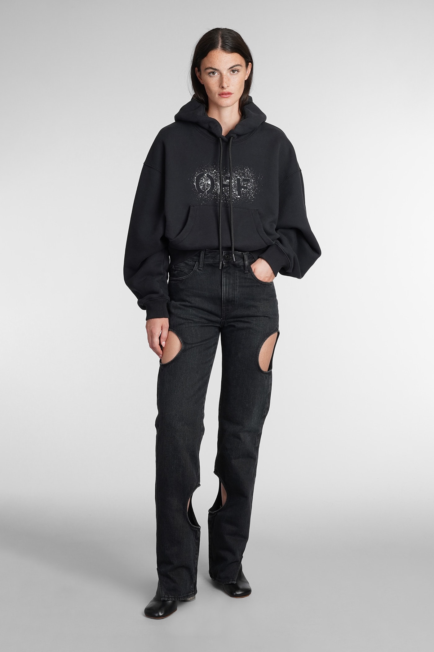 Sweatshirt In Black Cotton