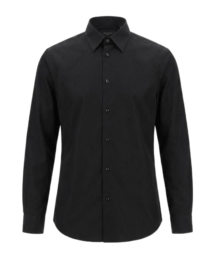 Piece dyed cotton poplin shirt