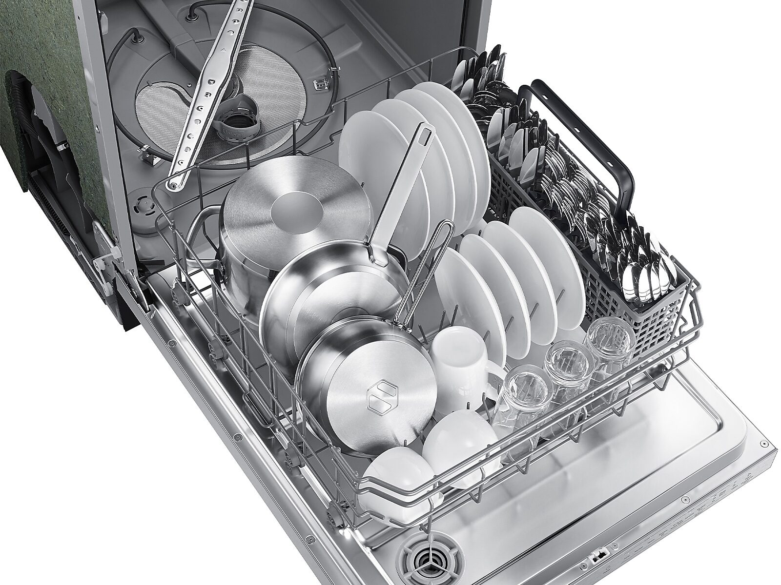 Fingerprint Resistant 53 dBA Dishwasher with Height-Adjustable Rack in Silver(DW80CG4021SRAA)