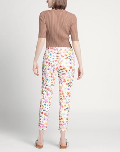 Woman Pants White Size 26 Cotton, Elastane
